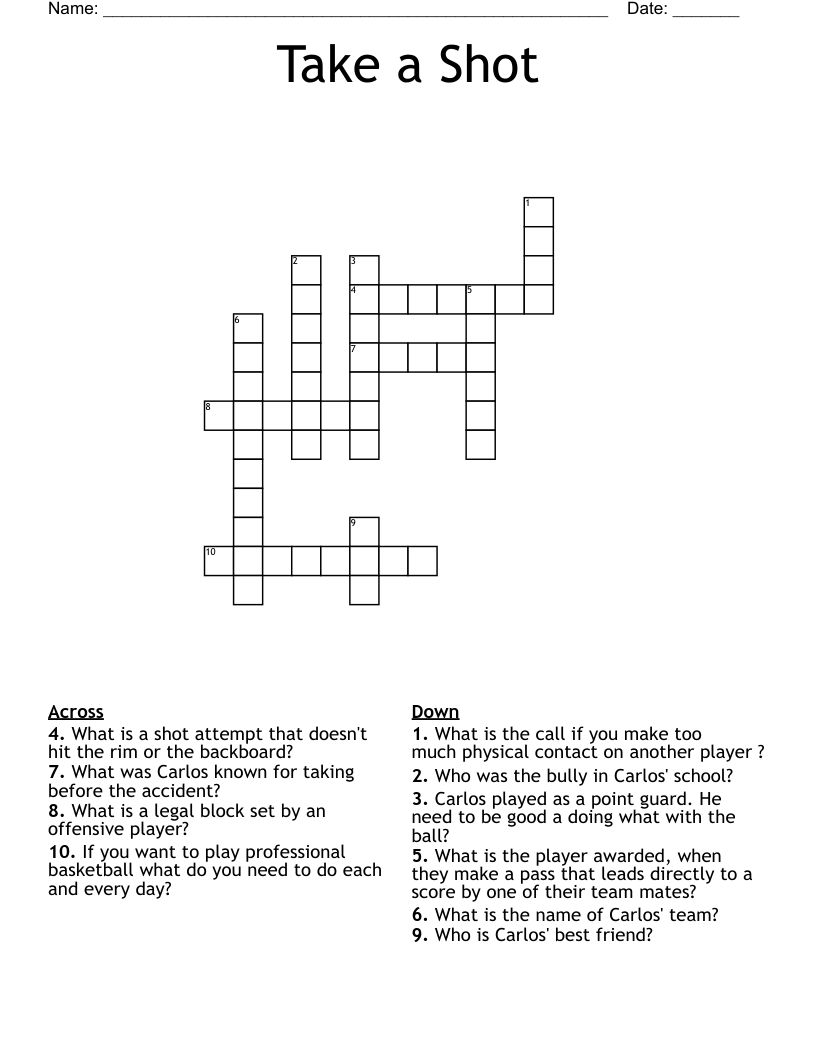 Take a Shot Crossword