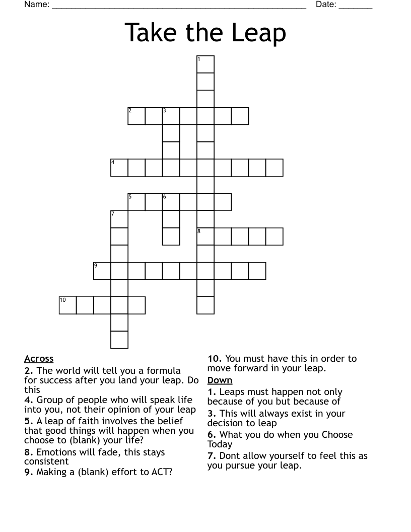 Take the Leap Crossword