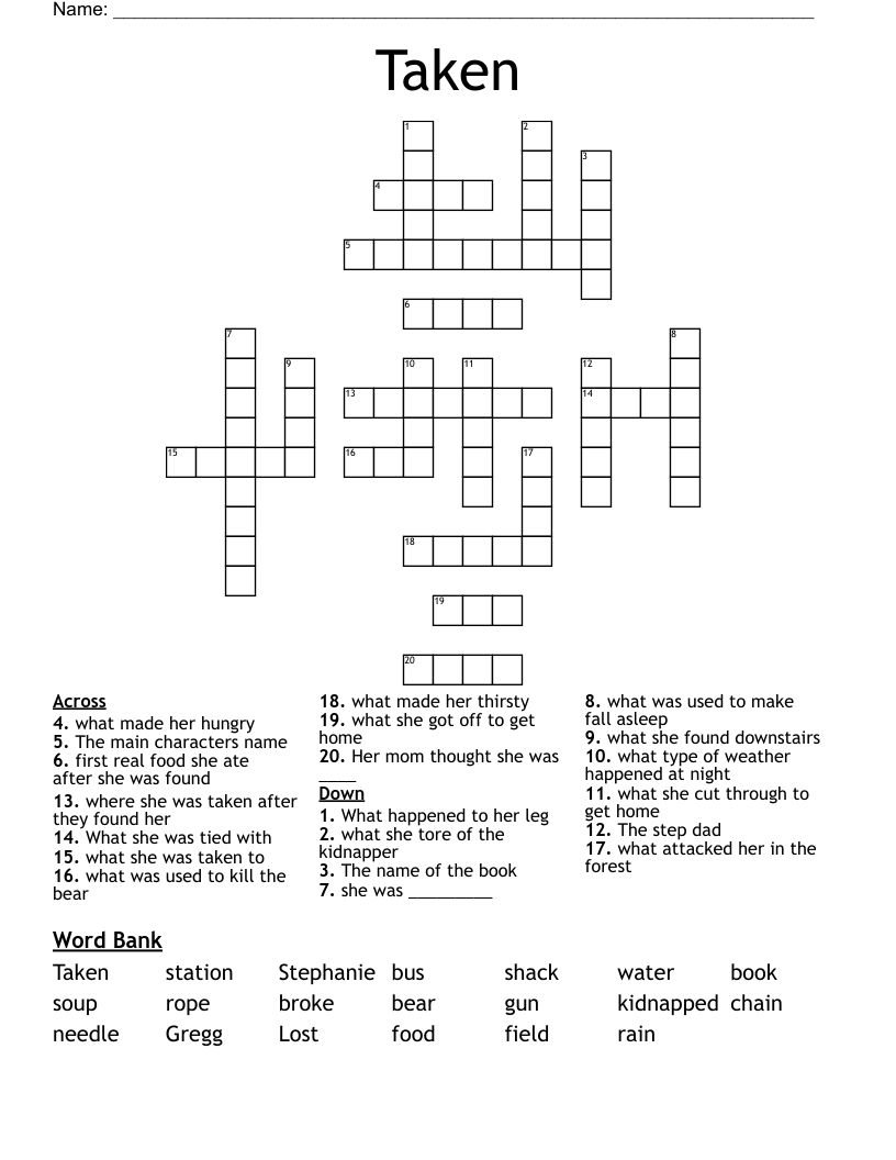 Taken Crossword