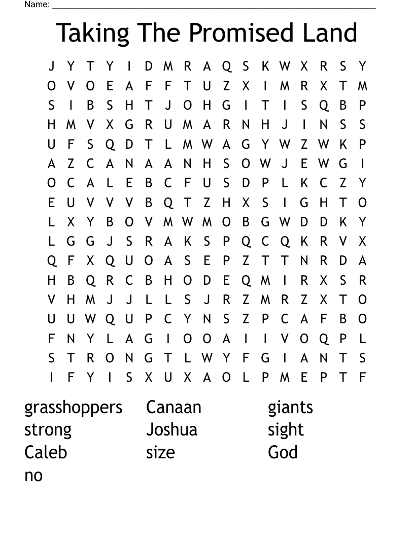 Taking The Promised Land Word Search
