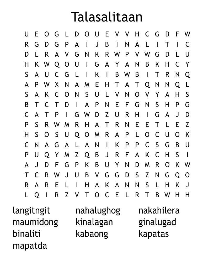 Talasalitaan Word Search