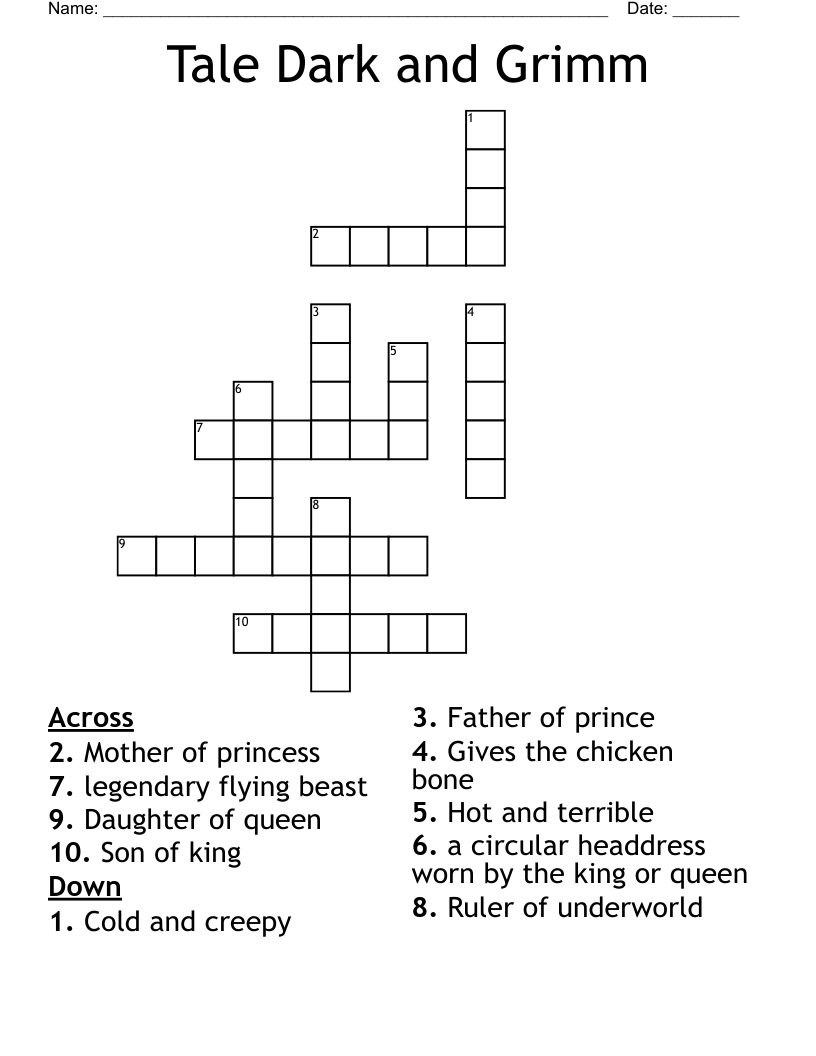 Tale Dark and Grimm Crossword