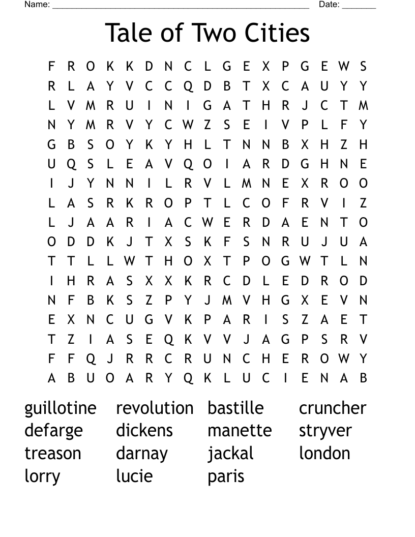 Tale of Two Cities Word Search