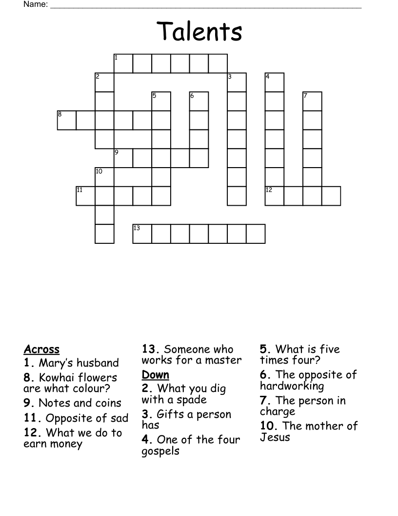 Talents  Crossword