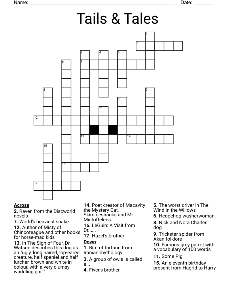 Tails & Tales Crossword