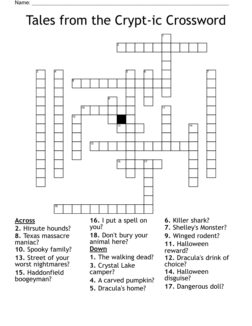 Tales from the Crypt-ic Crossword