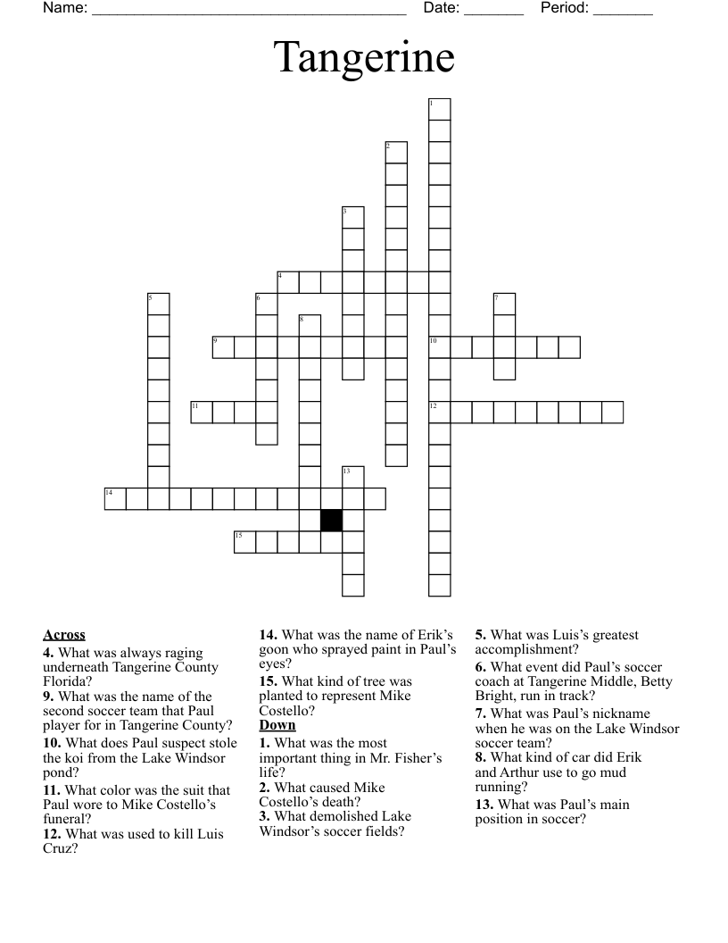 Tangerine Crossword