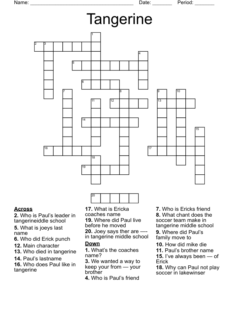 Tangerine Crossword