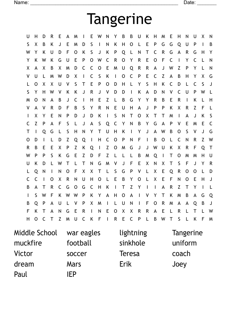 Tangerine Word Search