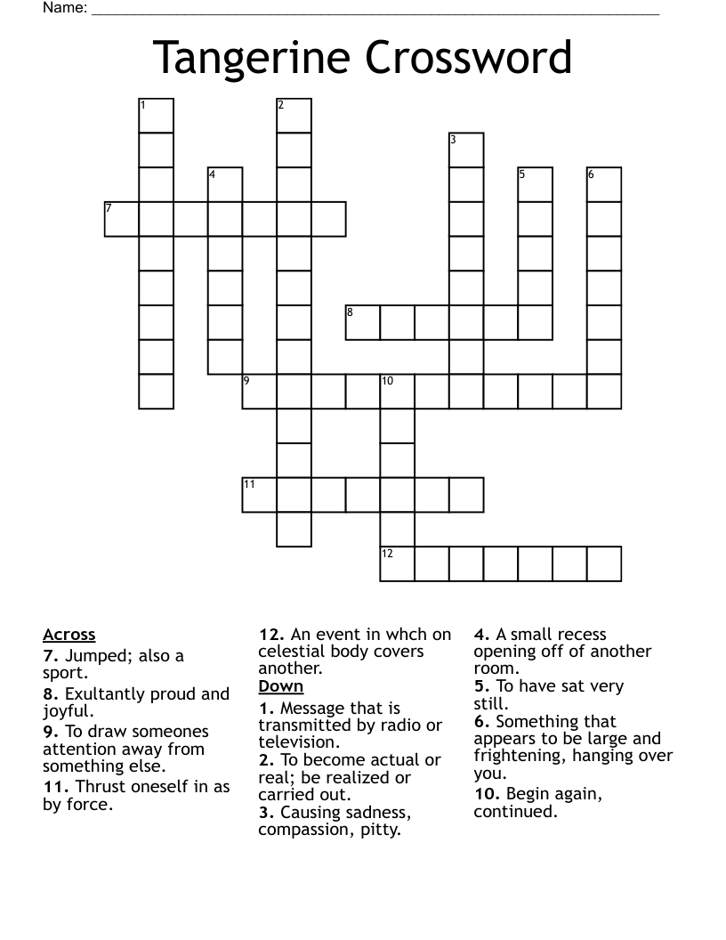 Tangerine Crossword