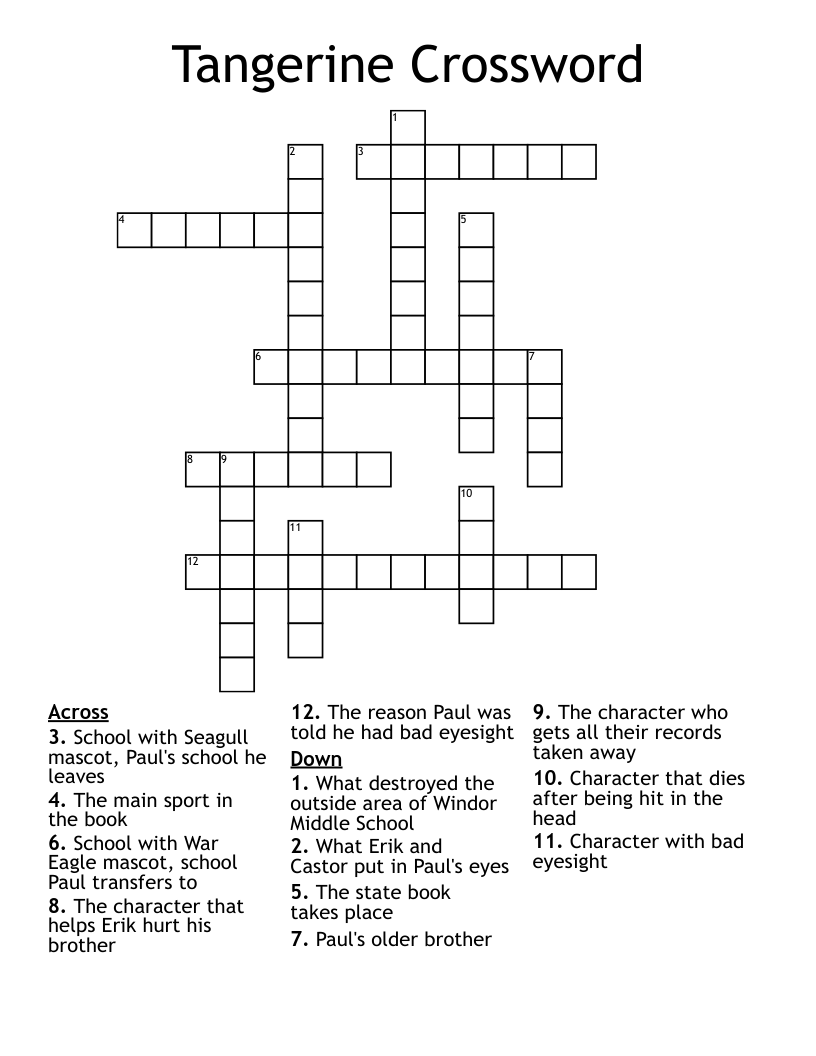 Tangerine Crossword