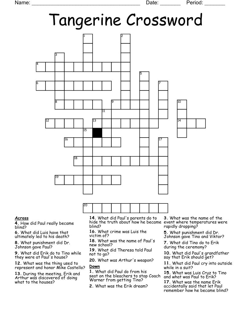 Tangerine Crossword