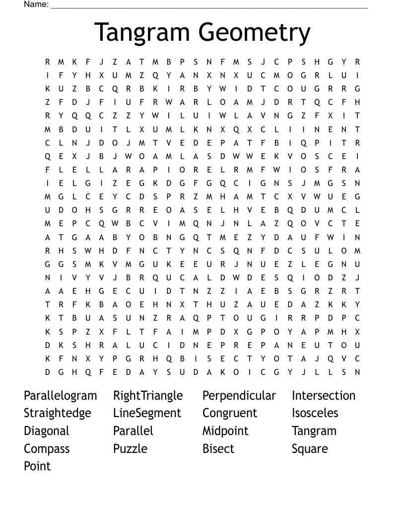 Tangram Geometry Word Search