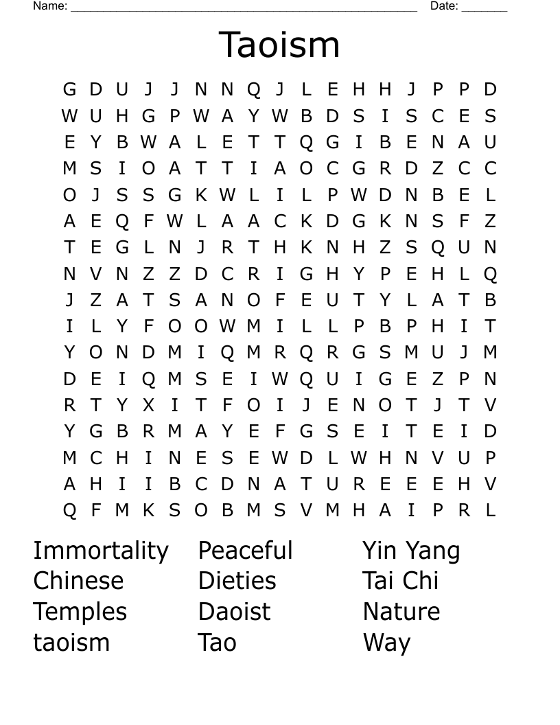 Taoism Word Search