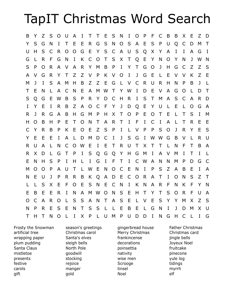 TapIT Christmas Word Search