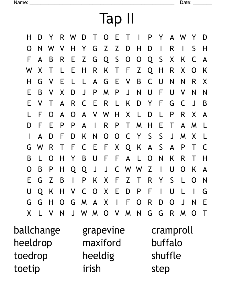Tap II Word Search