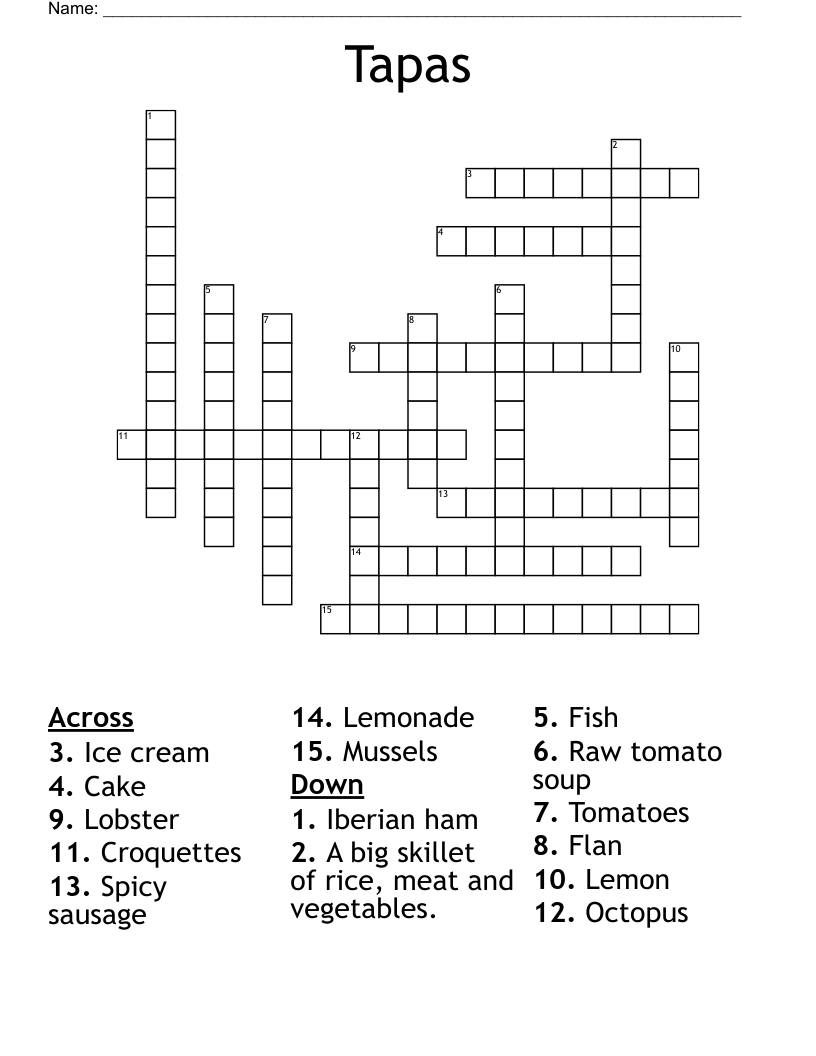 Tapas Crossword