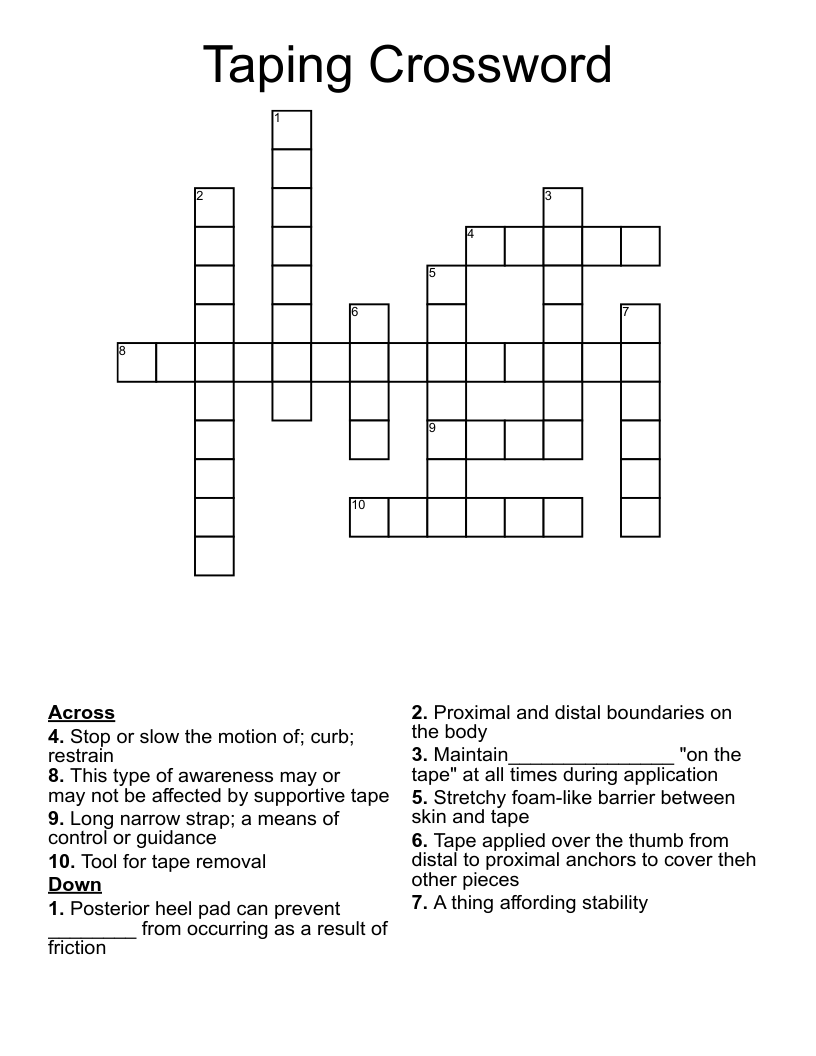 Taping Crossword