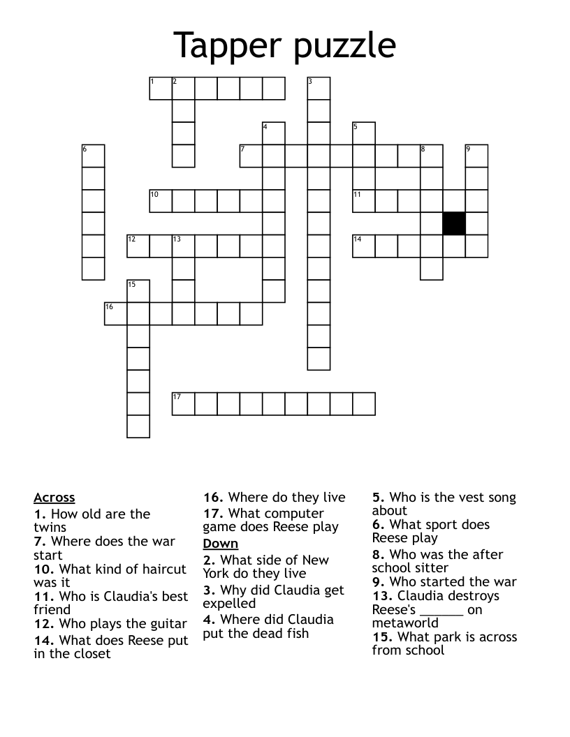 Tapper puzzle Crossword