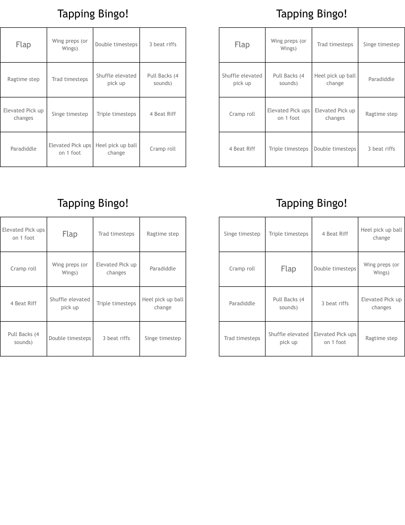 Tapping Bingo! 