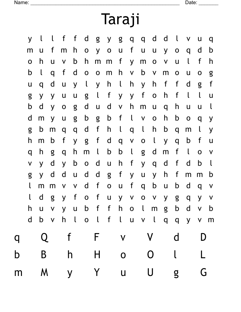 Taraji Word Search