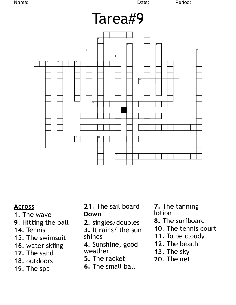 Tarea#9 Crossword
