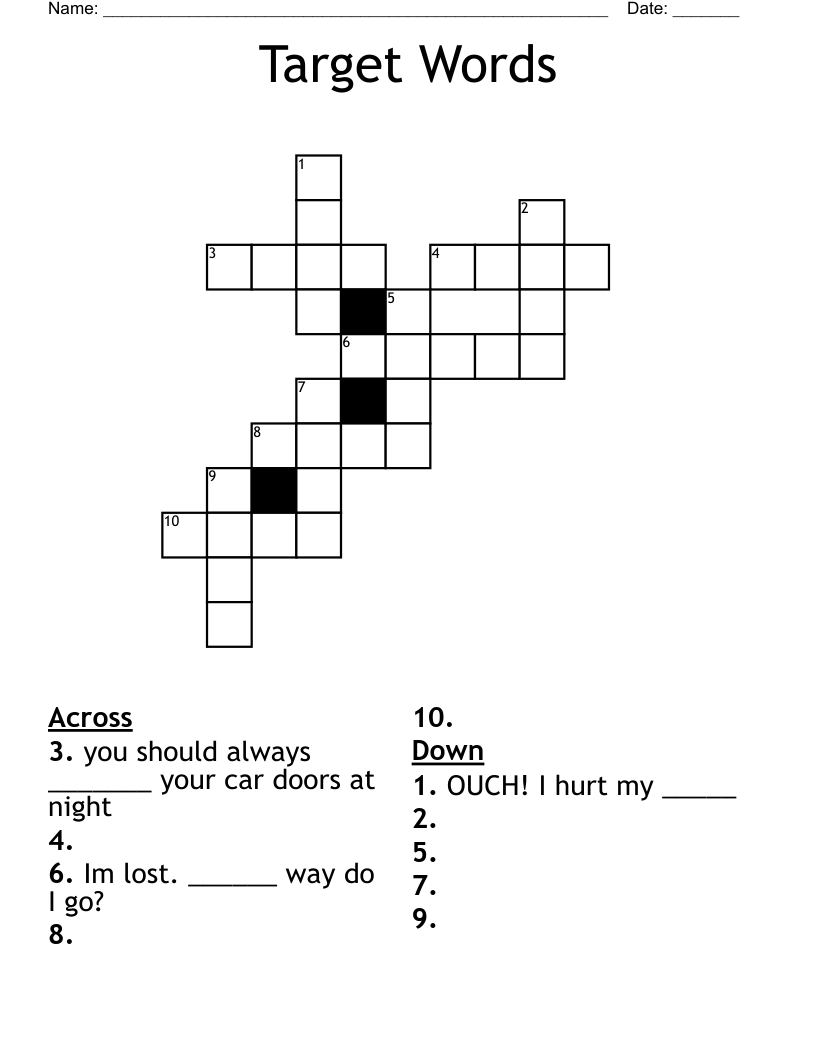 Target Words Crossword