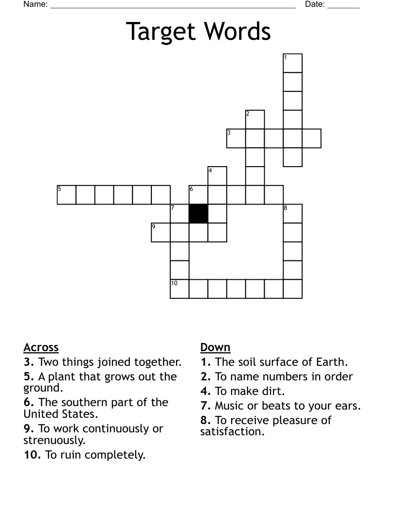 Target Words  Crossword