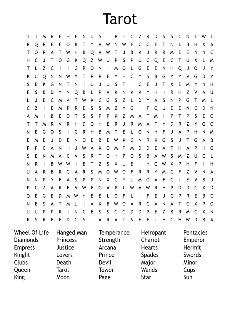 Tarot Word Search
