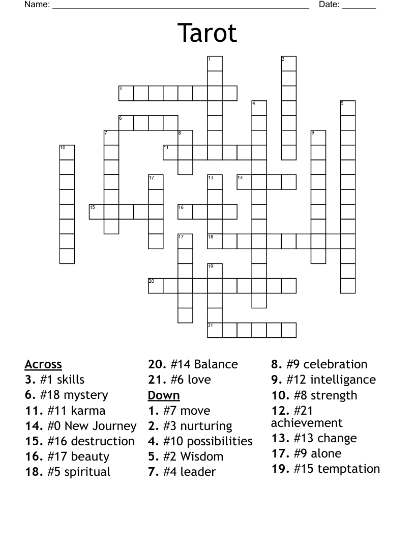 Tarot  Crossword
