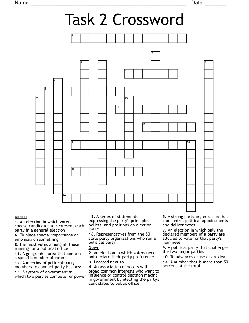 Task 2 Crossword