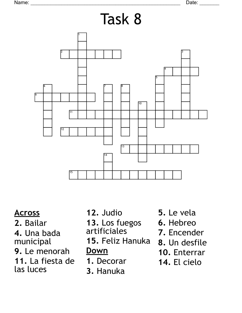 Task 8 Crossword