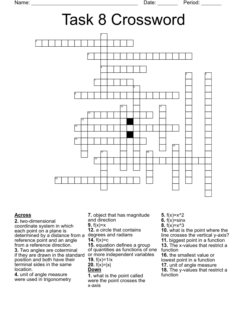 Task 8 Crossword 
