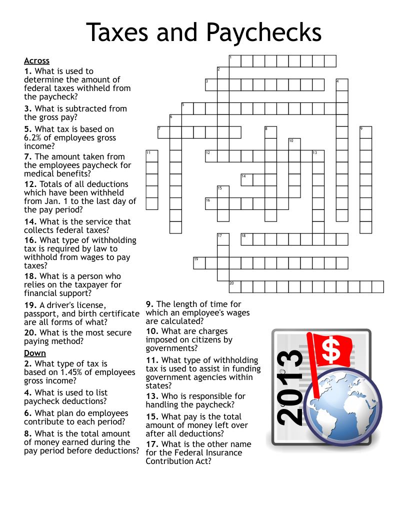 Taxes and Paychecks Crossword
