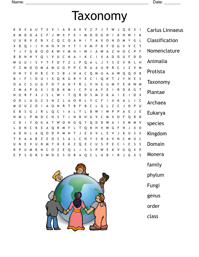 Taxonomy  Word Search