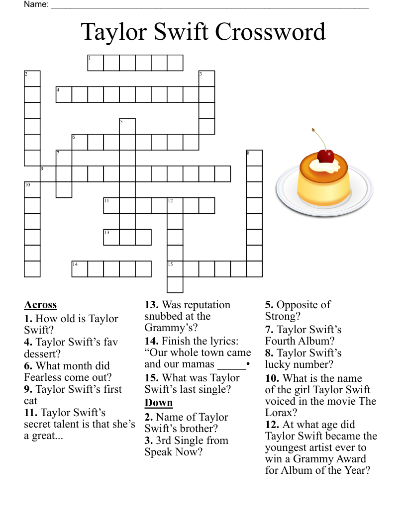 Taylor Swift Crossword