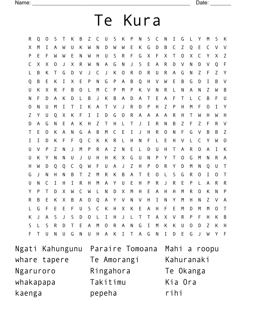 Te Kura Word Search