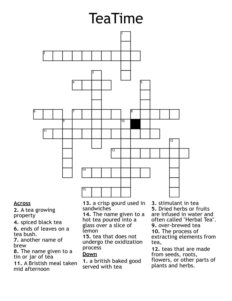 TeaTime Crossword