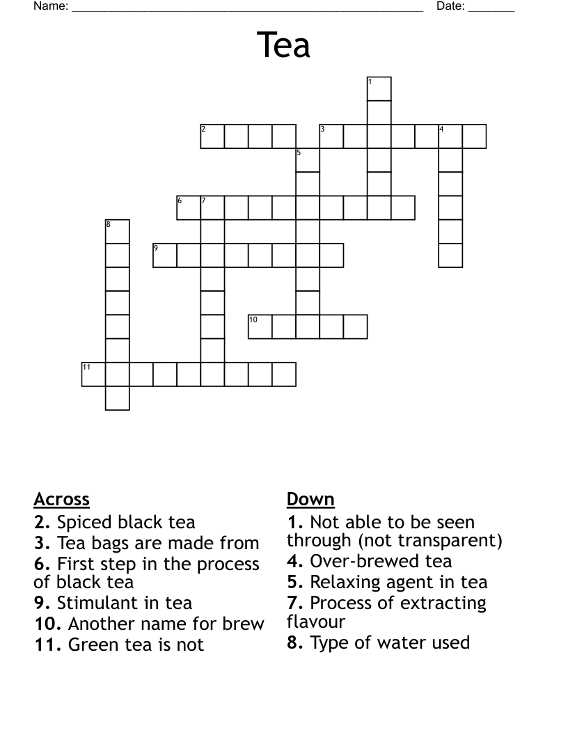 Tea Crossword