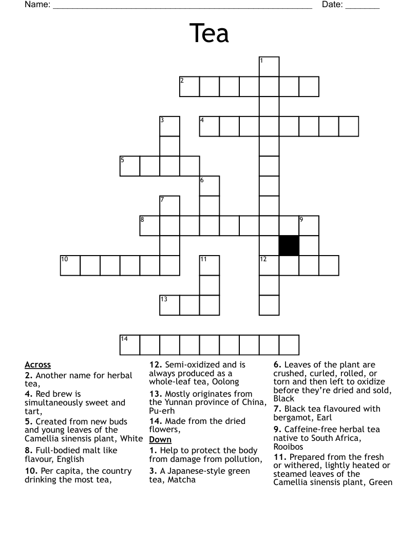 Tea Crossword