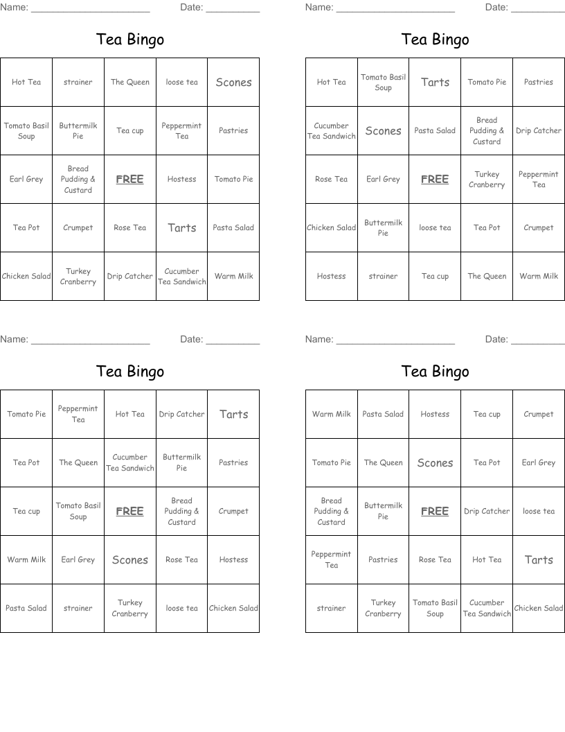 Tea Bingo