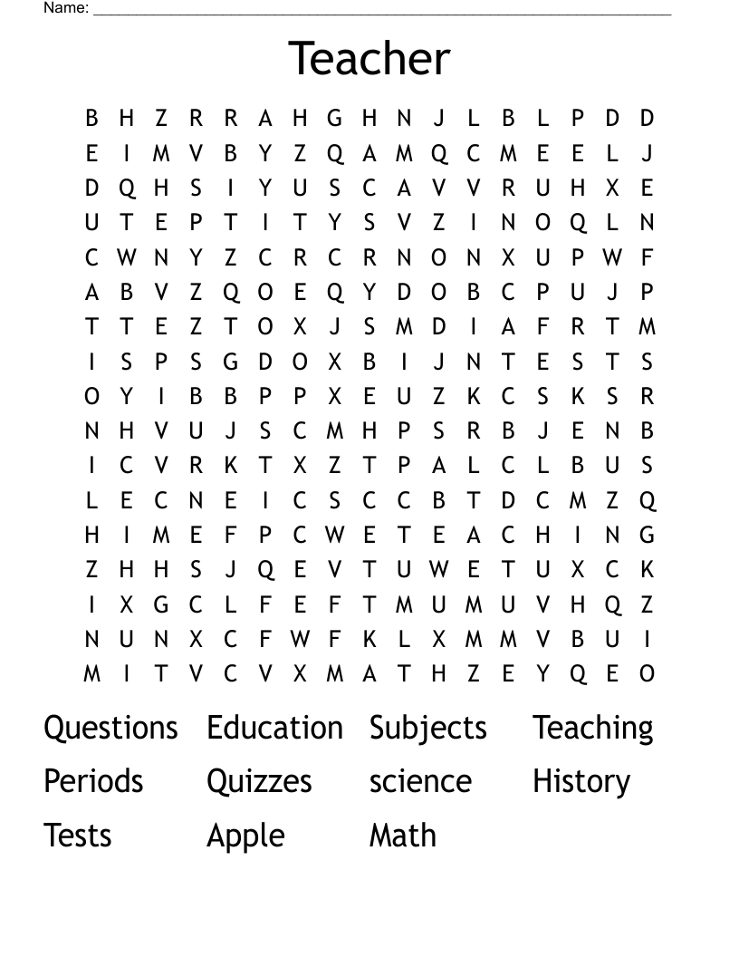 Teacher Word Search