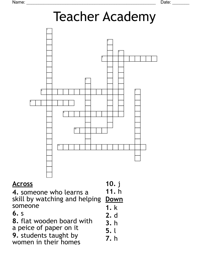 Teacher Academy Crossword