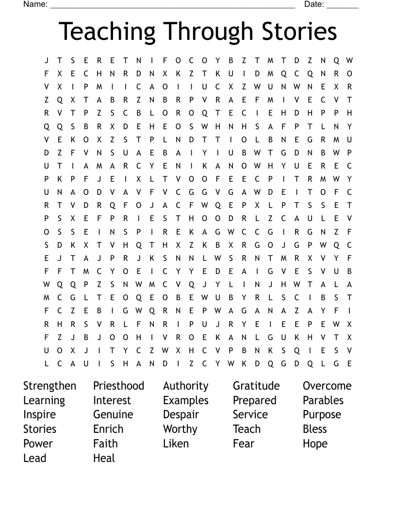 Teaching Through Stories Word Search