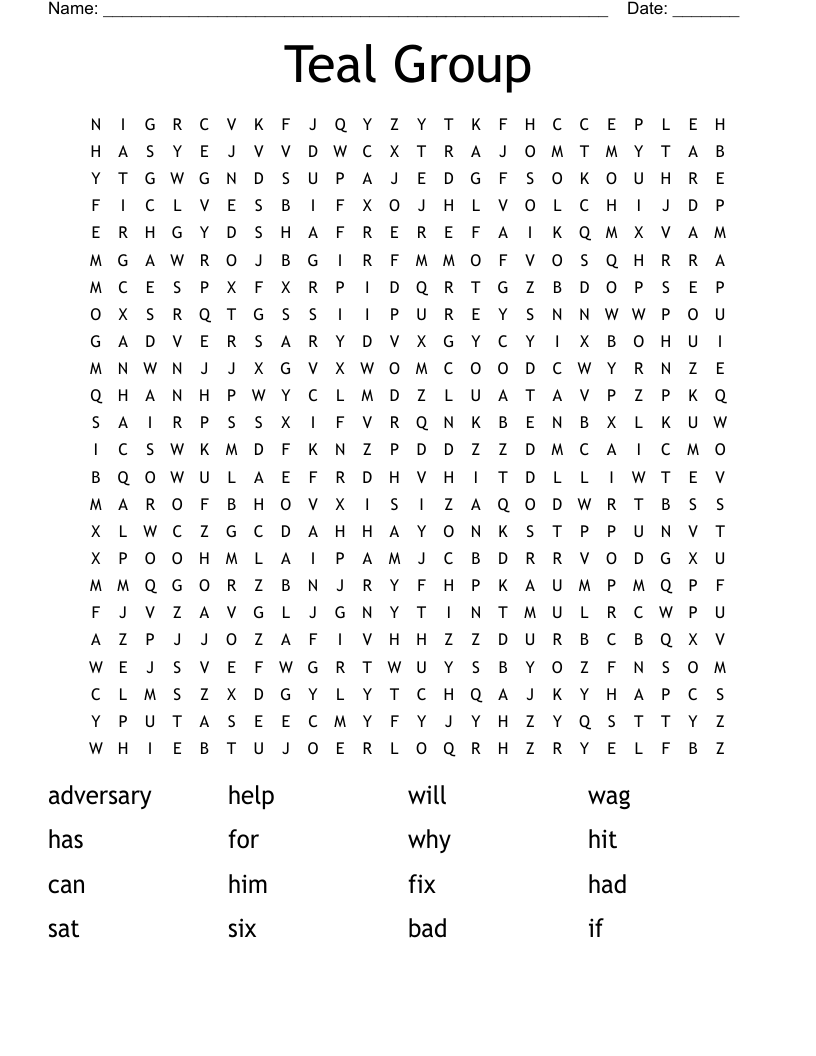 Teal Group Word Search