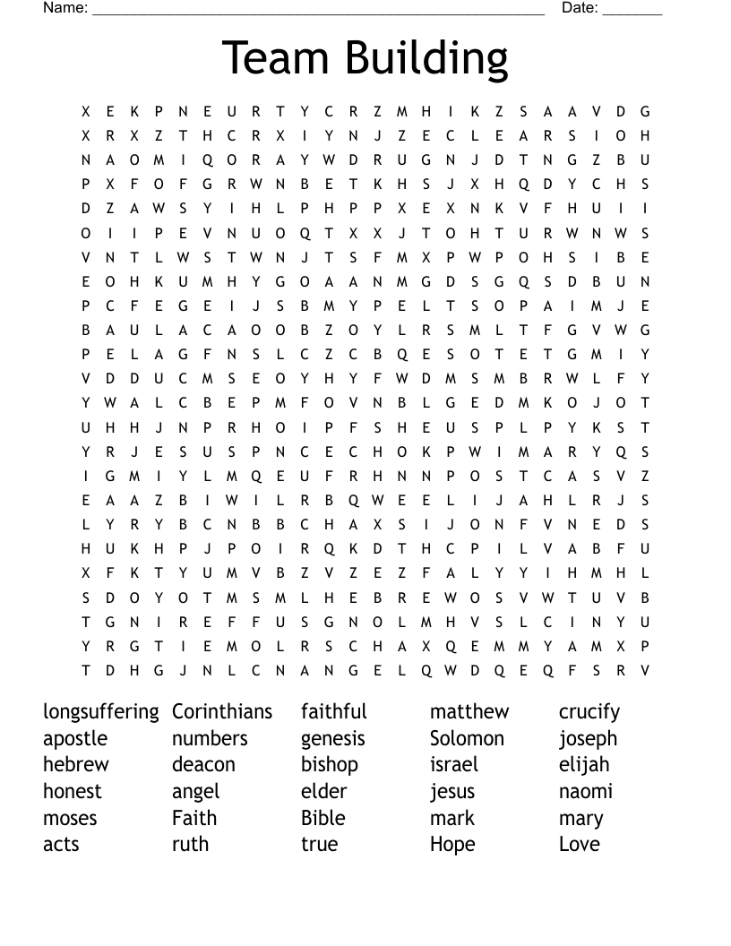 Team Building Word Search