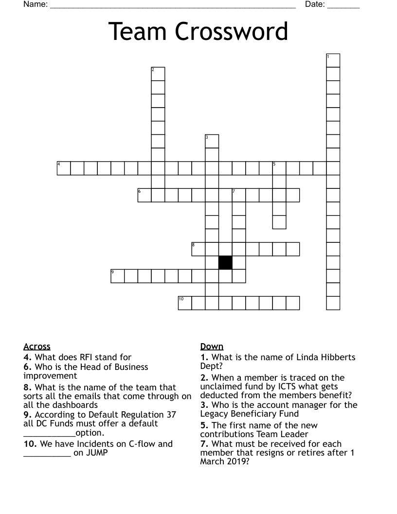 Team Crossword