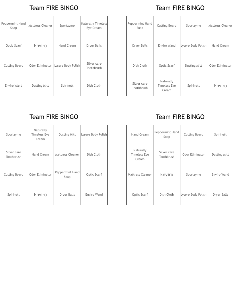 Team FIRE BINGO