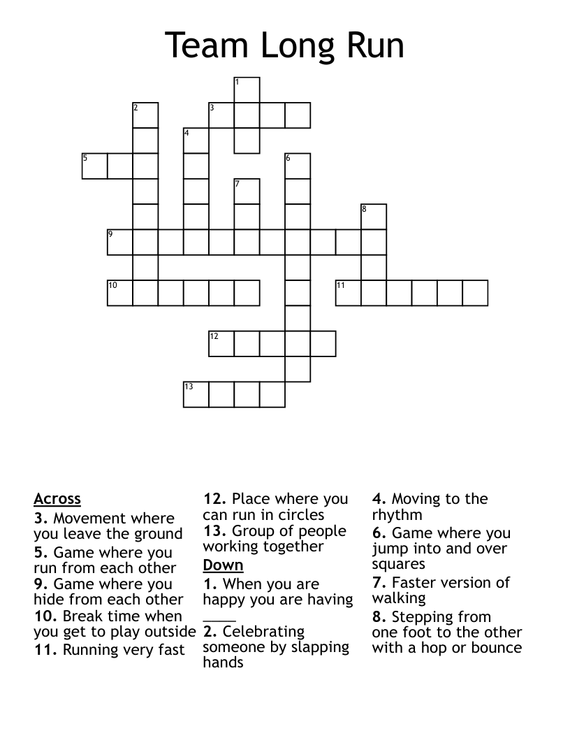 Team Long Run Crossword