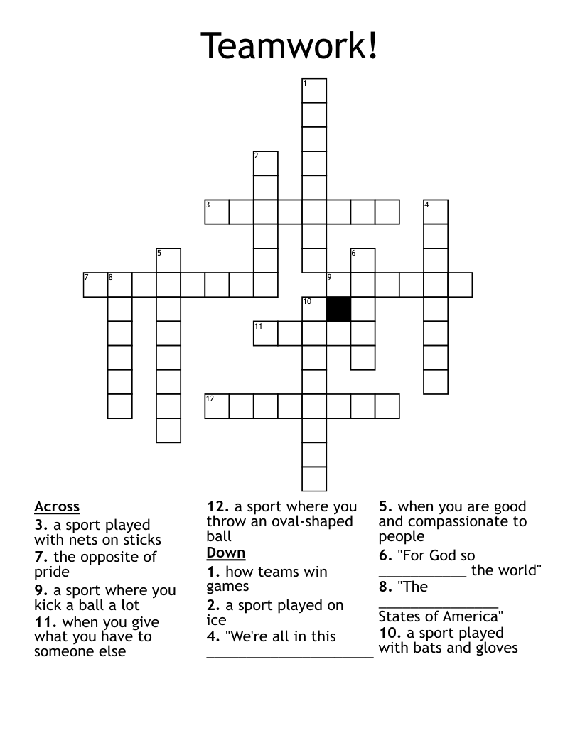 Teamwork! Crossword